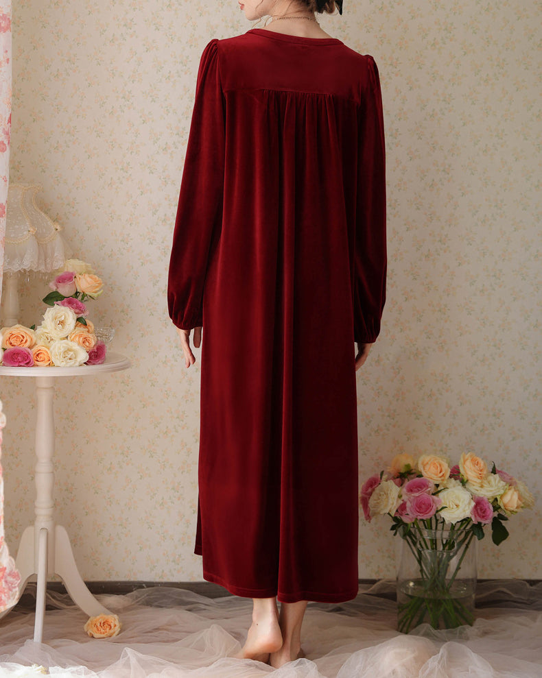 Long loose velvet nightgown