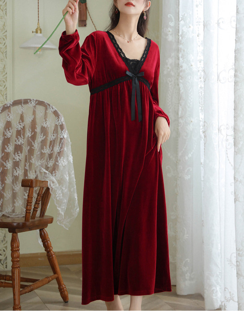 Long Sleeve Loose Fleece Nightdress