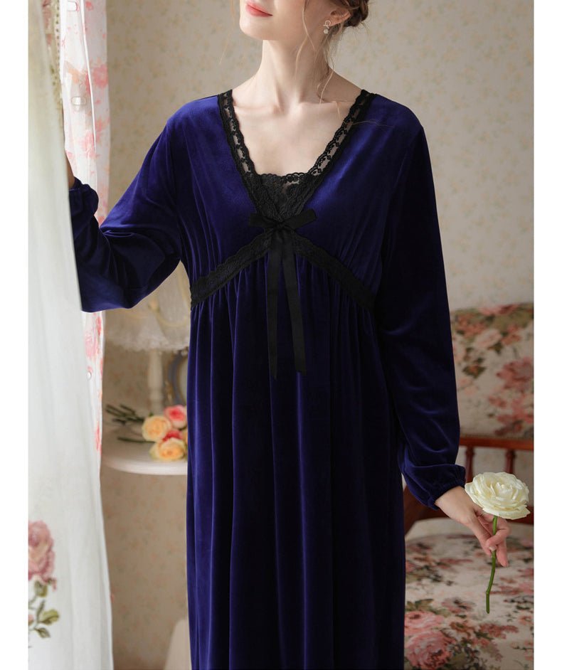 Long Sleeve Loose Fleece Nightdress