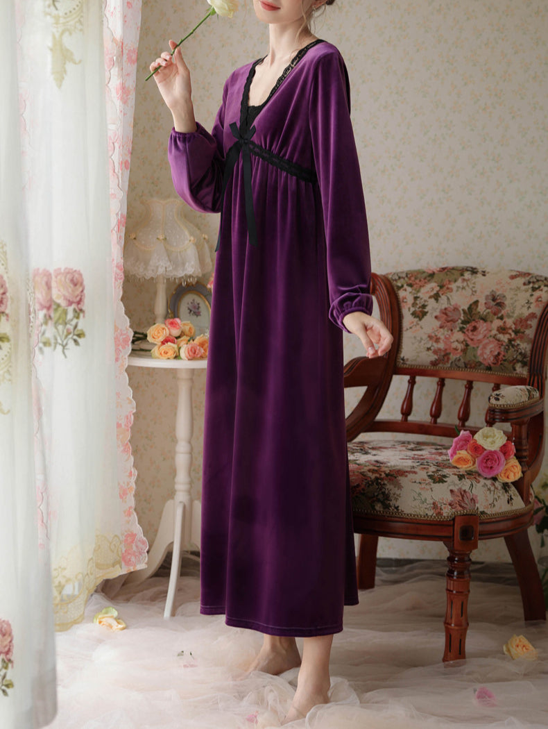 Long Sleeve Loose Fleece Nightdress
