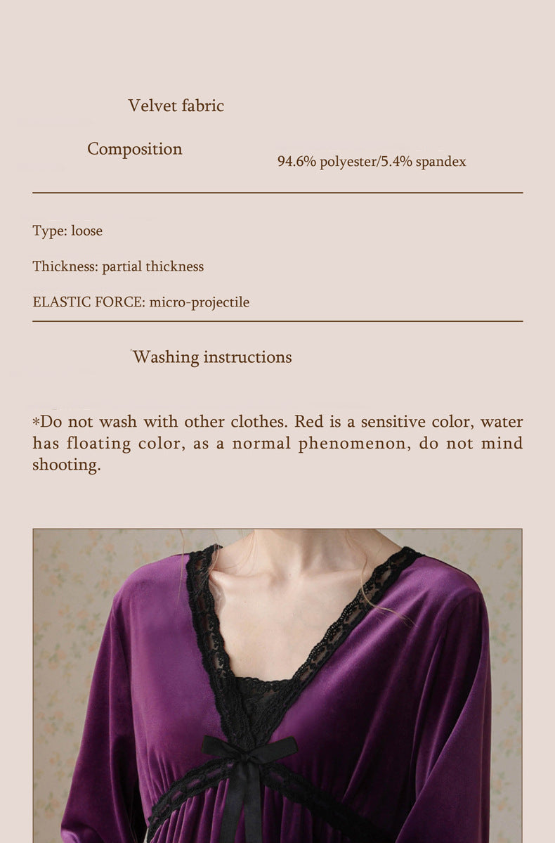 Long Sleeve Loose Fleece Nightdress