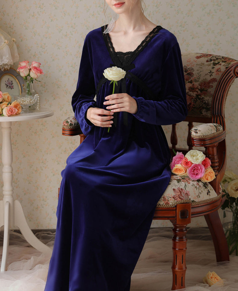 Long Sleeve Loose Fleece Nightdress