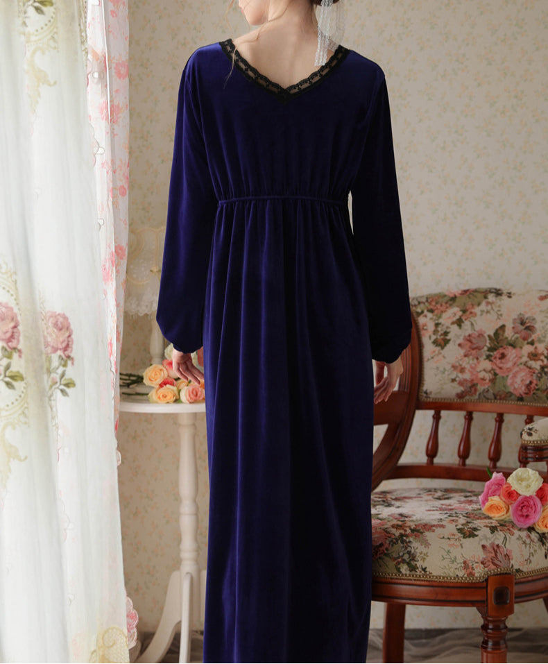 Long Sleeve Loose Fleece Nightdress