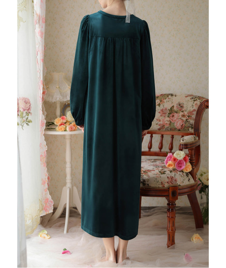 Long loose velvet nightgown