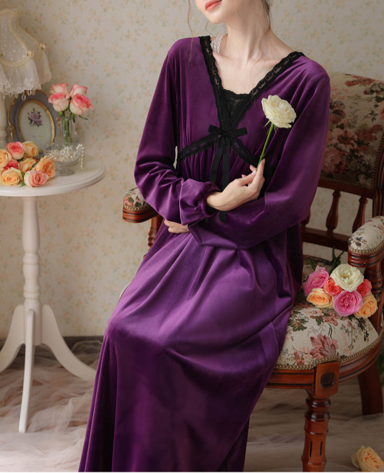 Long Sleeve Loose Fleece Nightdress