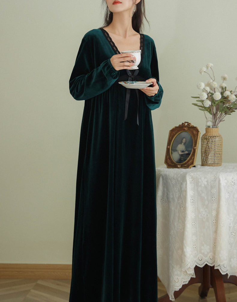 Long Sleeve Loose Fleece Nightdress