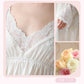Nightdress Long Sleeve Mesh Two-Piece Embroidery Pack Thin Robe