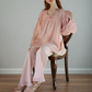Long Sleeve Princess Cotton Trousers Suit Lace Comfortable Homewear nightdress