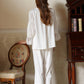 Long Sleeve Princess Cotton Trousers Suit Lace Comfortable Homewear nightdress