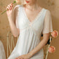 French Court Short-Sleeved Nightdress with Chest Pad