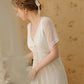French Court Short-Sleeved Nightdress with Chest Pad