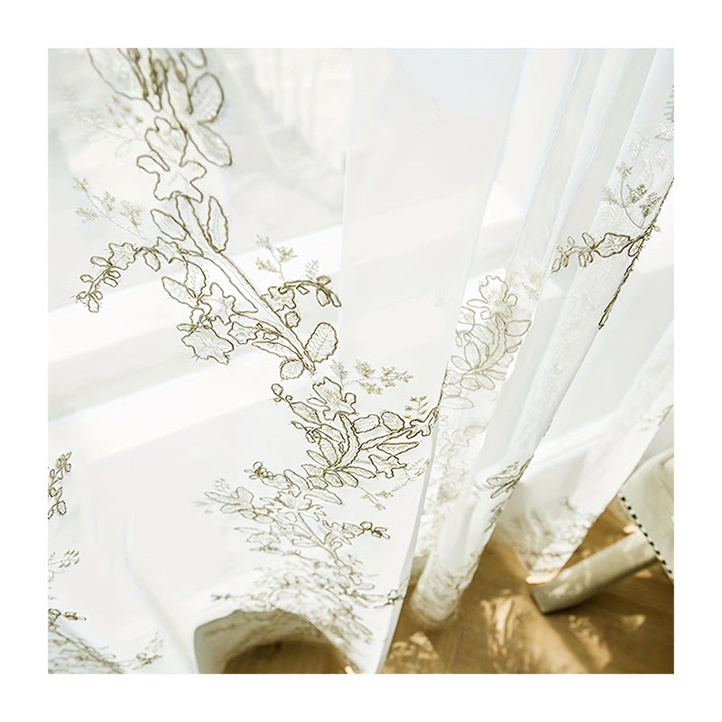 Embroidered Sheer Window Curtain