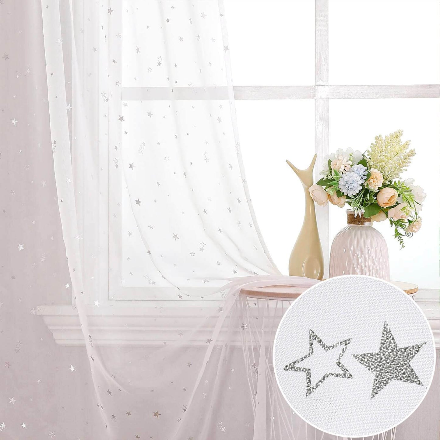 White Star Translucent Sheer Curtain