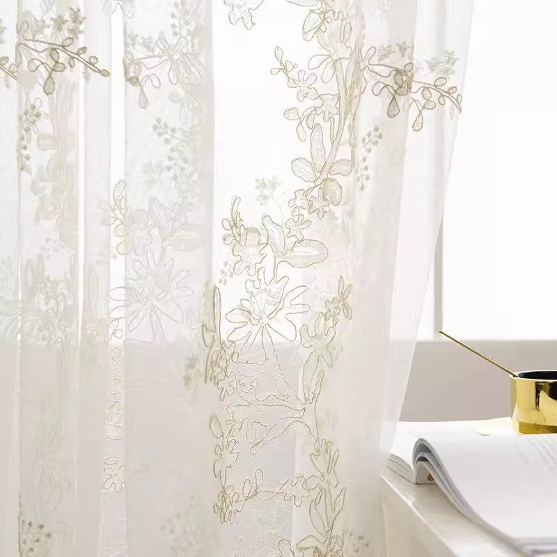Embroidered Sheer Window Curtain