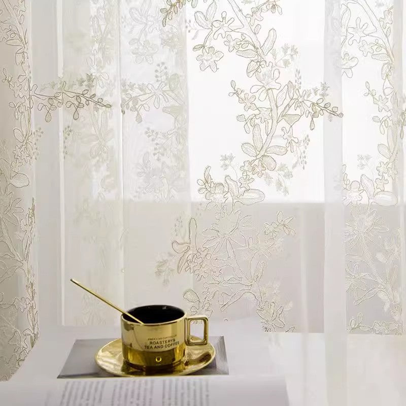 Embroidered Sheer Window Curtain