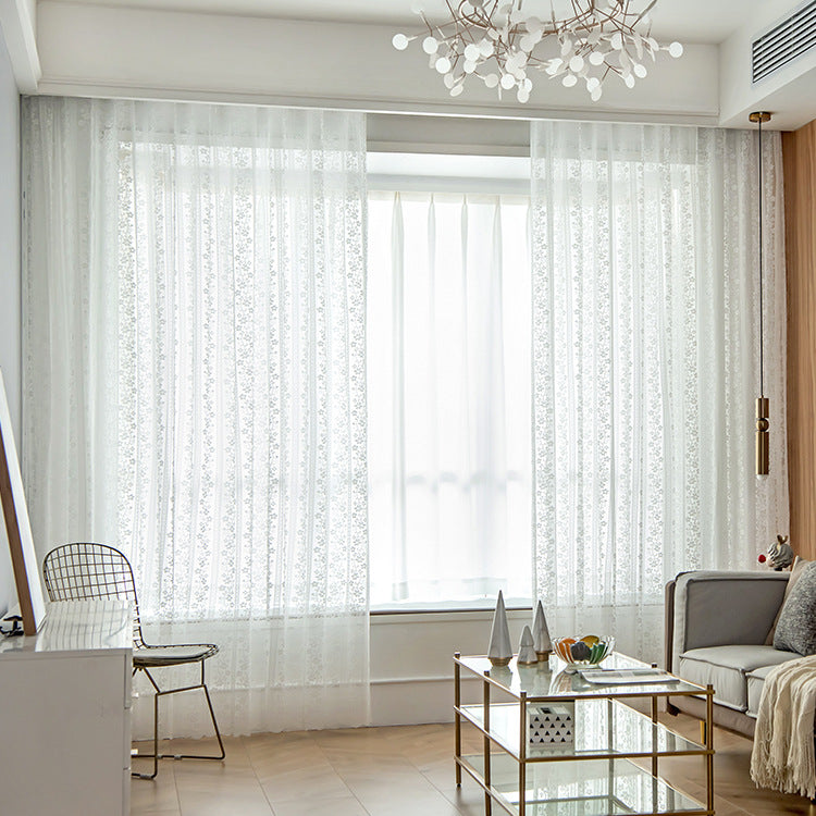 Transparent lace curtains