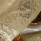 Elegant Hollow Woven Warm Beige Semi-Sheer Window Curtain
