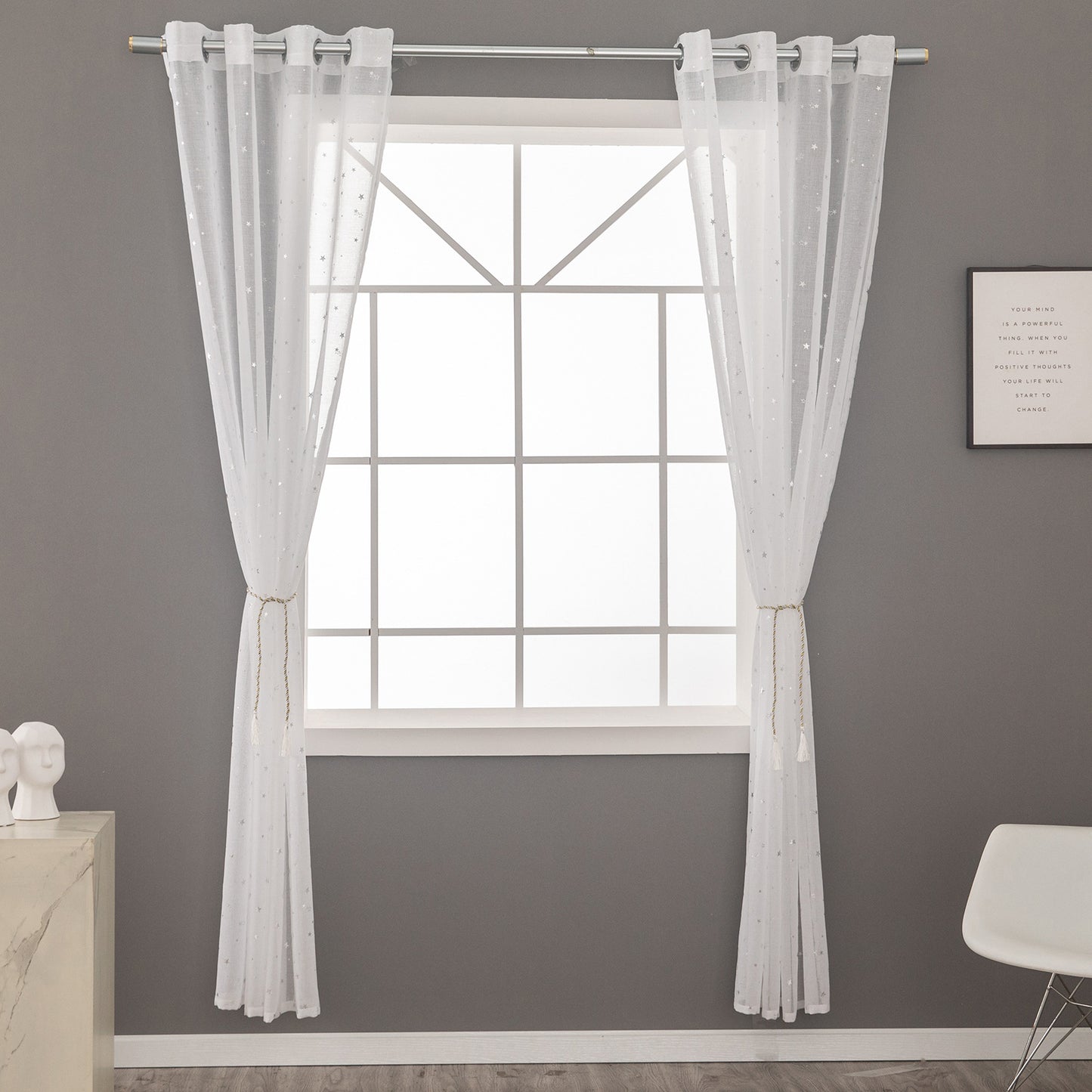 White Star Translucent Sheer Curtain