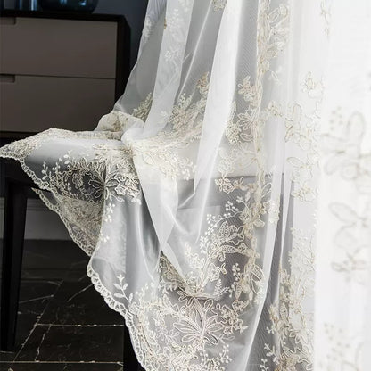 Embroidered Sheer Window Curtain