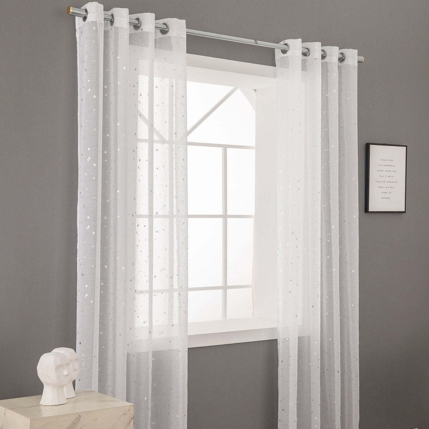 White Star Translucent Sheer Curtain