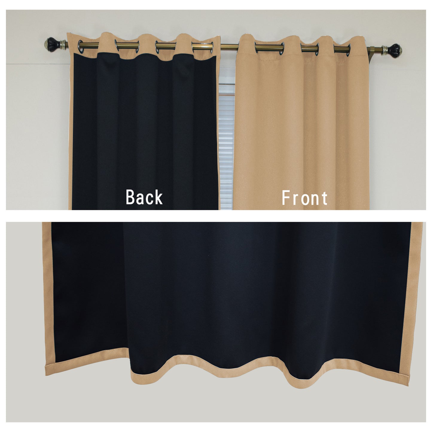 Solid Color Blackout Drapes Light Blocking Lined Design