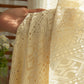 Elegant Hollow Woven Warm Beige Semi-Sheer Window Curtain