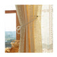 Elegant Hollow Woven Warm Beige Semi-Sheer Window Curtain