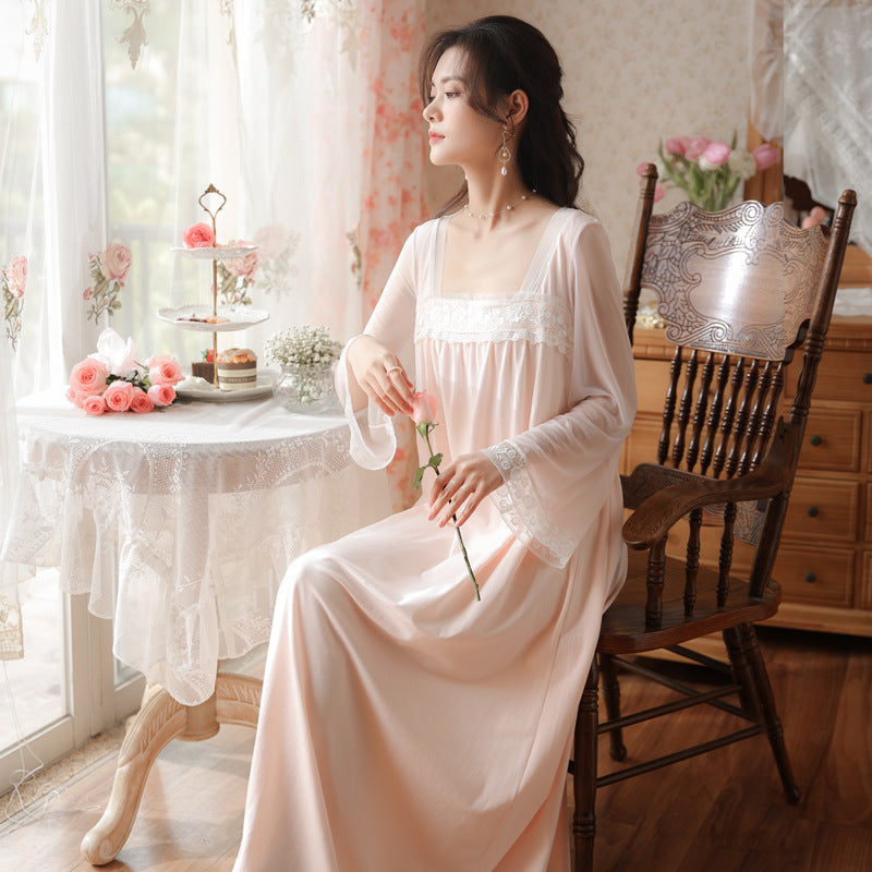 Women's Long Sleeve Cotton Nightgown