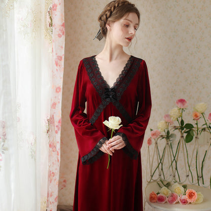 Long Gold Velvet Fairy Pajamas Thick