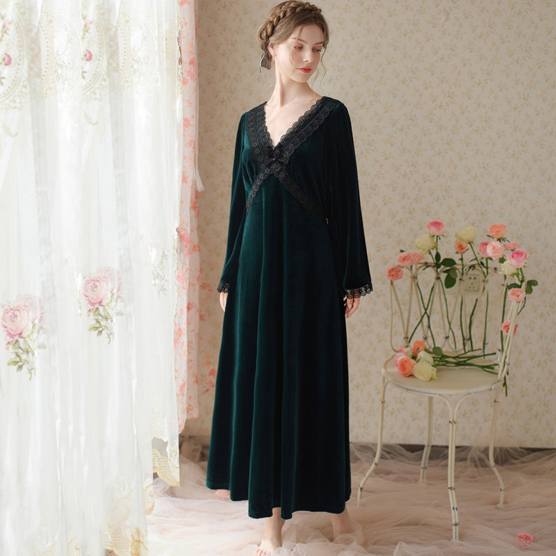 Long Gold Velvet Fairy Pajamas Thick