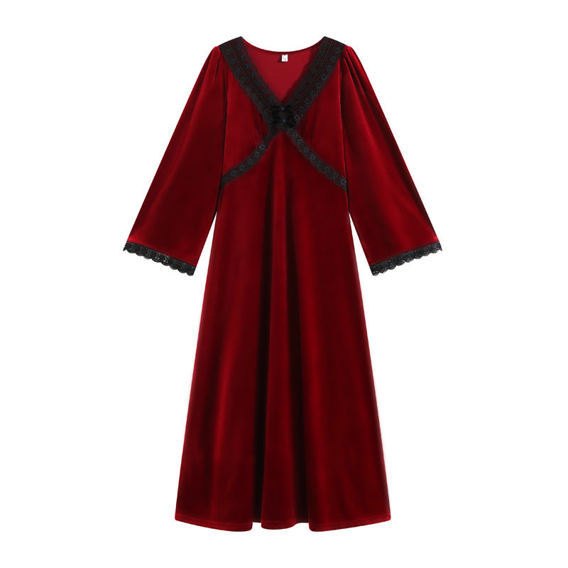 Long Gold Velvet Fairy Pajamas Thick