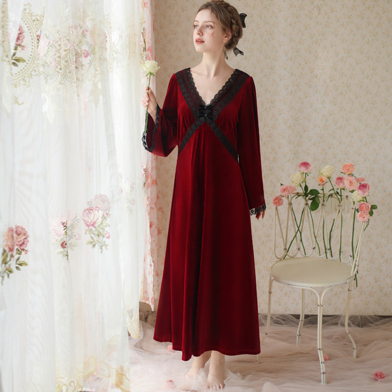 Long Gold Velvet Fairy Pajamas Thick