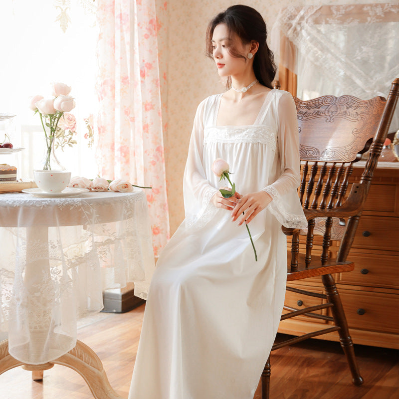 Women's Long Sleeve Cotton Nightgown