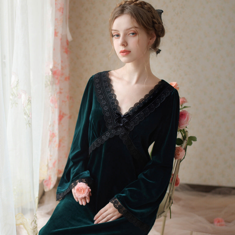 Long Gold Velvet Fairy Pajamas Thick